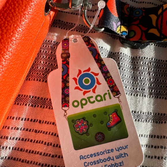 Optari orange bag with colorful strap, new with tags - Picture 6 of 7